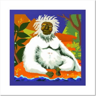 Meditating Yeti in the style of Paul Gauguin Posters and Art